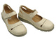 Skórzane półbuty, sandały damskie - Nika Komfort 1382, ecru