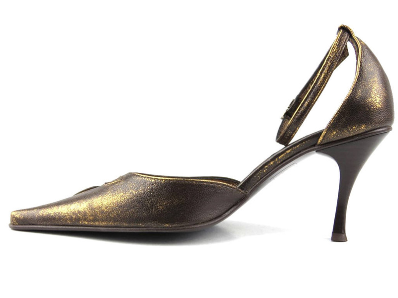 Czółenka na szpilce - Gabriello Gozzi 010, brązowo-złote