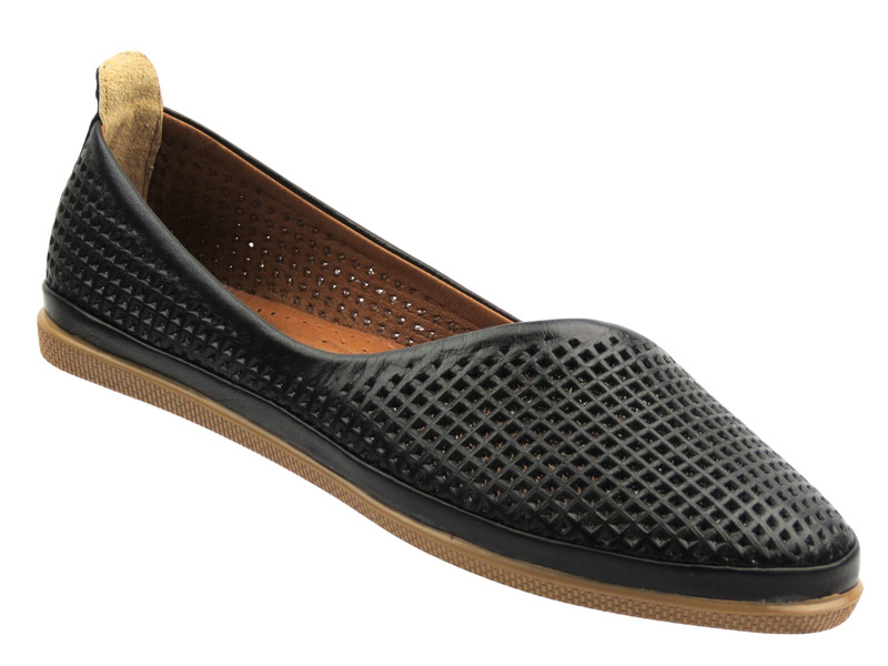 Skórzane półbuty damskie polskiej marki czarne Nika Komfort H-478