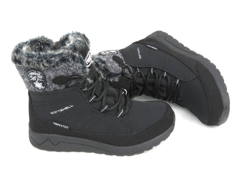 Śniegowce dziecięce - AMERICAN CLUB SN 39/23, czarne