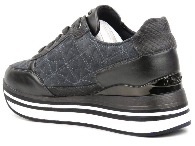 Sneakersy damskie na platformie - INBLU IN001316, szare
