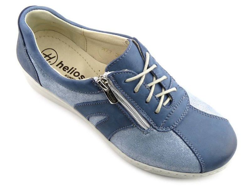 Sneakersy damskie ze skóry naturalnej - Helios 377, granatowe
