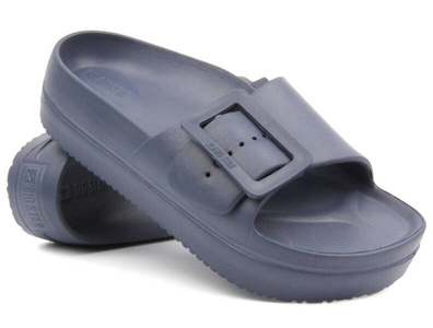 Piankowe klapki damskie z klamrą - Big Star NN274A665, granatowe