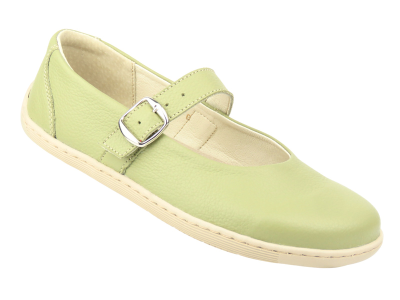 Barefoot skórzane minimalistyczne półbuty Helios Komfort 471, limonkowe