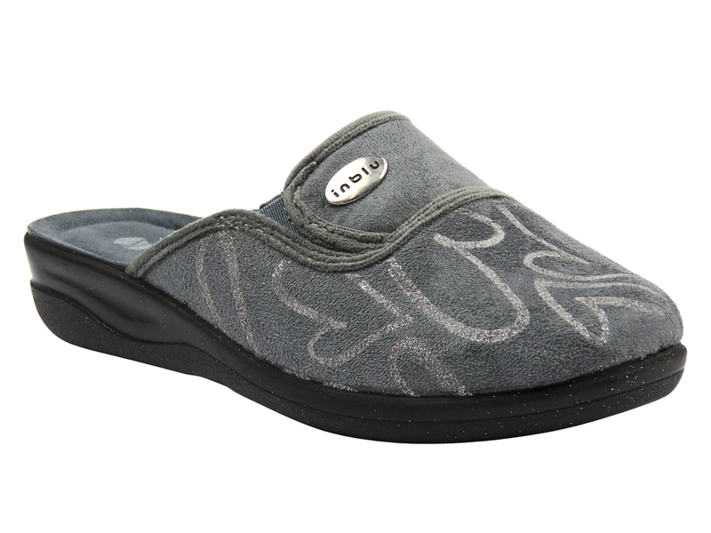 Wygodne kapcie damskie INBLU CF-3F, szare