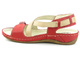 Skórzane sandały damskie polskiej marki Helios Komfort 215, czerwone