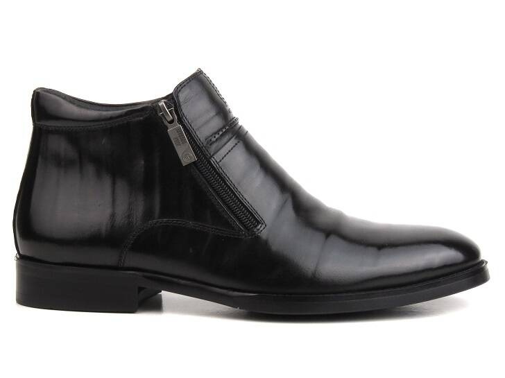 Eleganckie botki męskie na suwak - JOHN DOUBARE H35B-50-183, czarne