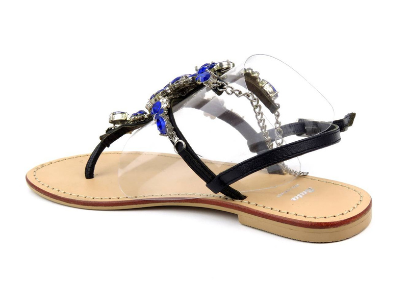 Sandały damskie z niebieskimi kryształkami - Bata 32615, II