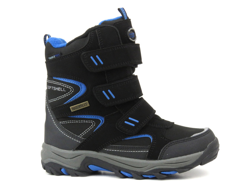 Buty trekkingowe, śniegowce dziecięce - AMERICAN CLUB WT161/23 czarne z niebieskim