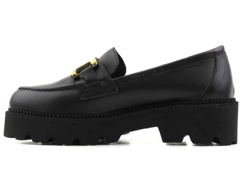 Lordsy damskie na grubej podeszwie - VENEZIA 4010704, czarne