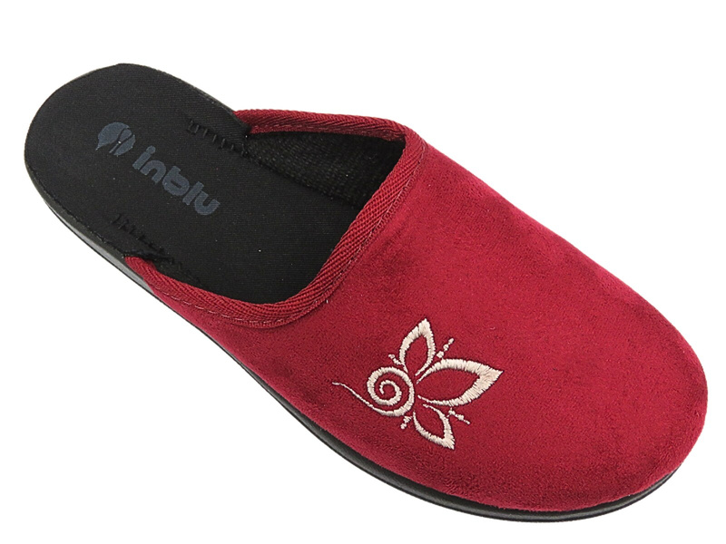 Kapcie Damskie Domowe - Inblu CU-2D Bordowe - Wsuwane