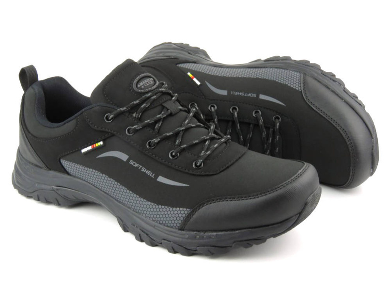 Buty męskie sportowe z softshell - AMERICAN CLUB WT113/23, czarne