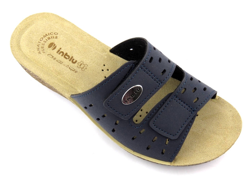 Klapki damskie z przewiewną cholewką - INBLU GL-52, granatowe