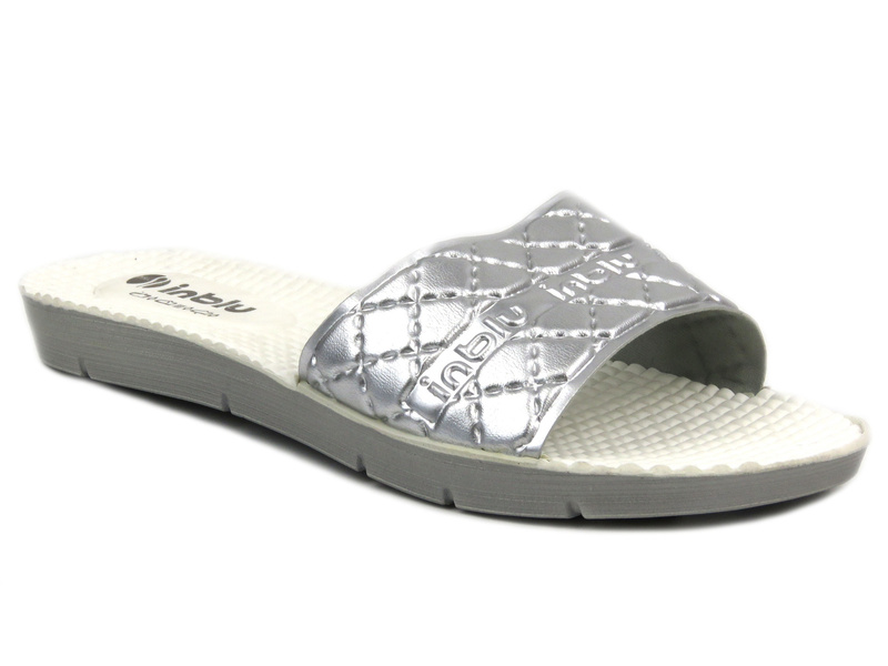 Lekkie klapki damskie - INBLU 26, srebrne