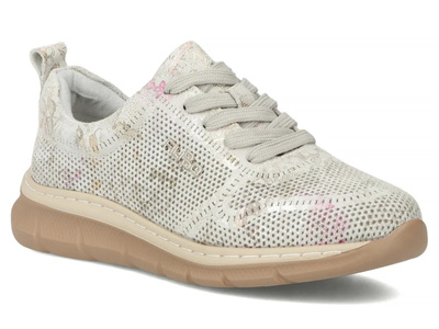 Wygodne sneakersy damskie ze skóry naturalnej Filippo DP7573/26, szare