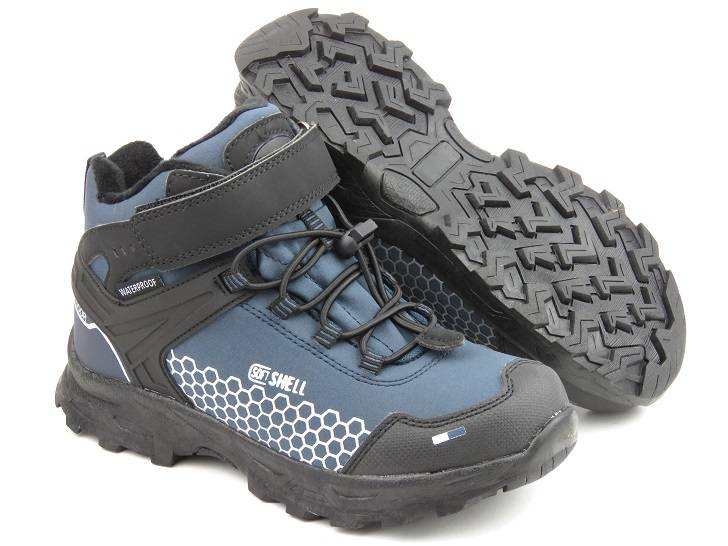 Śniegowce dziecięce z softshell i tripletex - AMERICAN CLUB HL 25/22, granatowe