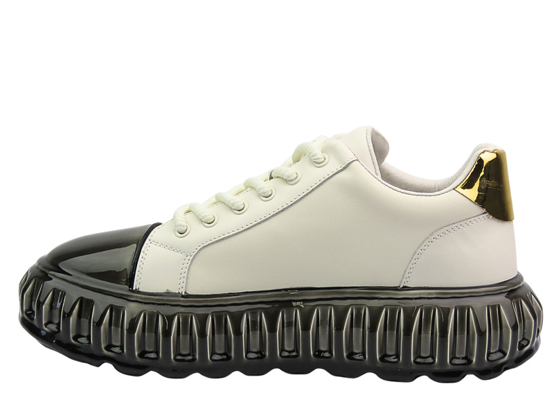 Nowoczesne sneakersy męskie białe JOHN DOUBARE CC2881