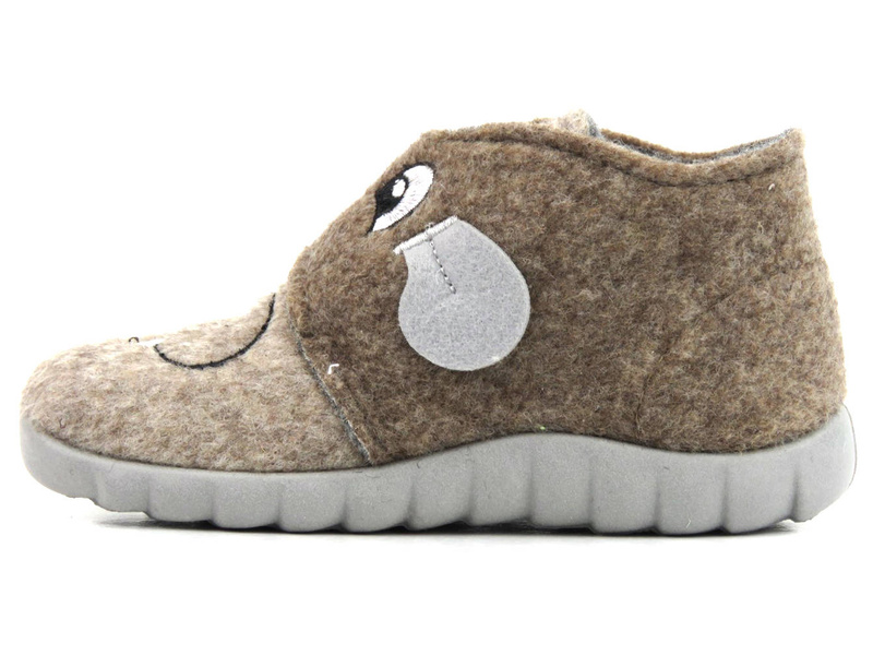 Ciepłe kapcie, buty dziecięce z pieskiem - BEFADO 526P119, brązowe