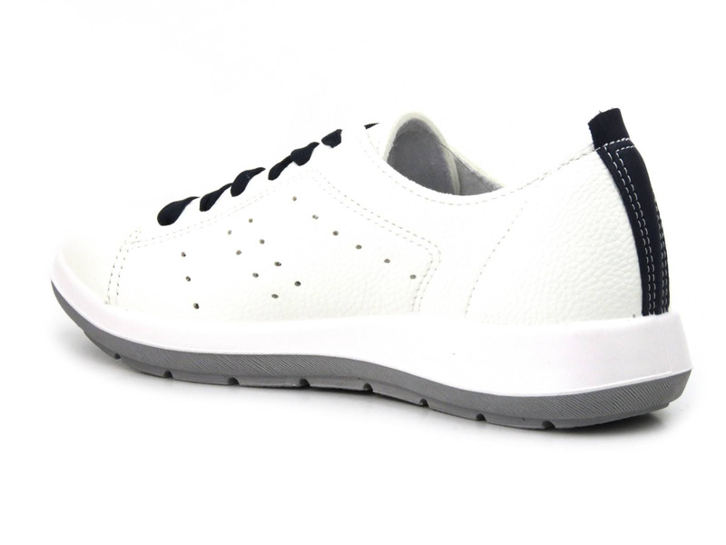 Wygodne półbuty damskie na wiosnę i lato - Inblu WG-26, białe z granatem