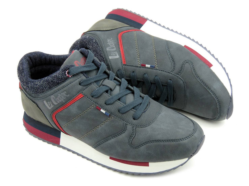 Sneakersy męskie ocieplone miękką tkaniną - LEE COOPER LCJ-21-29-0642M, granatowe