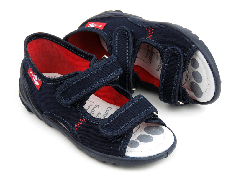 Sandały dziecięce na rzepy - RenBut 13-112NP-1325, granatowe