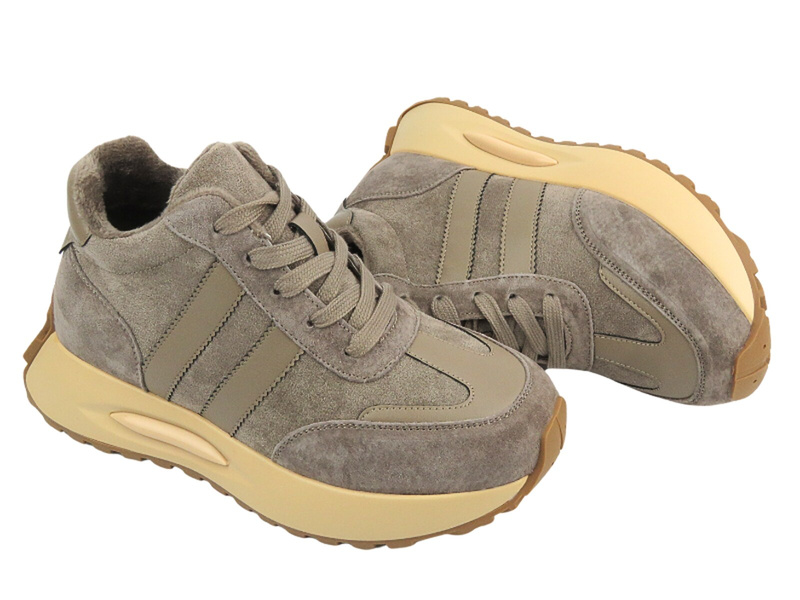 Sneakersy Damskie Sokolski Z24-276 Ciemnobeżowe Sznurowane