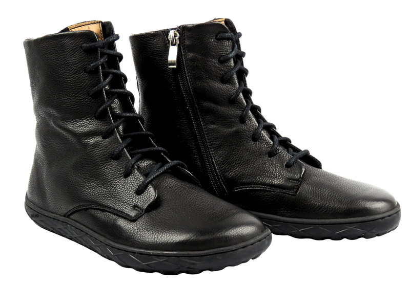 Barefoot minimalistyczne ocieplane botki damskie czarne Nika Komfort 1442