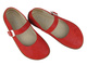 Wygodne półbuty damskie barefoot ze skóry naturalnej Nika Komfort 1445, czerwone - PRZEDSPRZEDAŻ 
