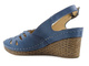 Wygodne sandały damskie z miękkiej skóry - HELIOS Komfort 4007, granatowe