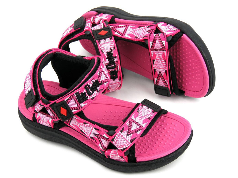 Sportowe sandały dziecięce na rzepy - Lee Cooper 22-34-0962K, różowe