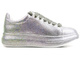 Sneakersy damskie pokryte cekinami - GOE JJ2N4048, srebrne