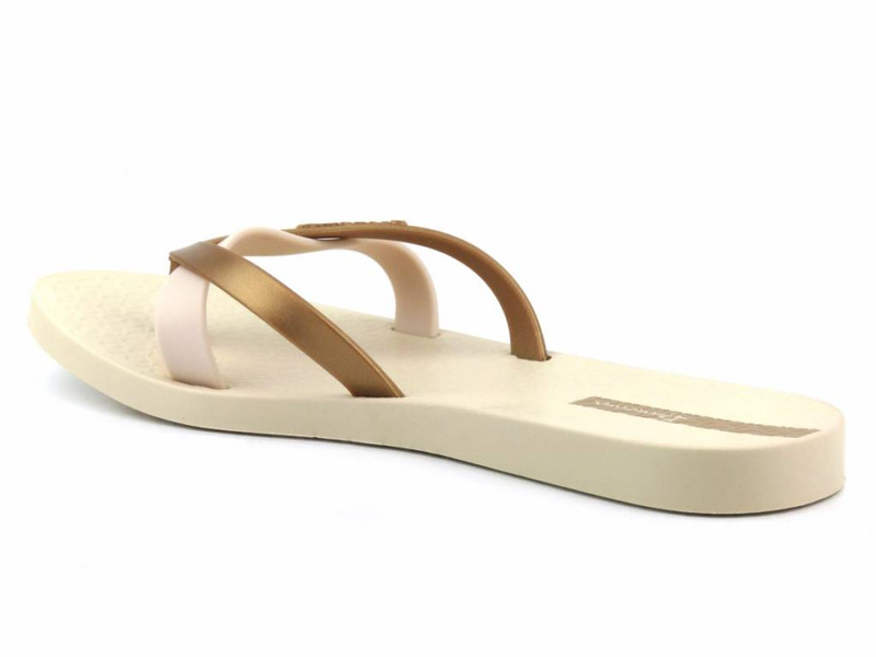 Gumowe japonki-klapki damskie IPANEMA 81805, beżowo-złote