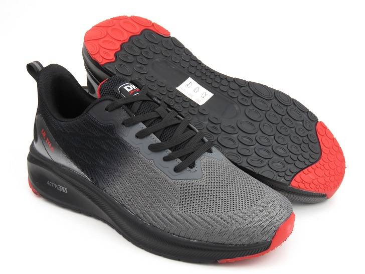 Lekkie sneakersy męskie, adidasy DK VB16772 , szaro-czarne