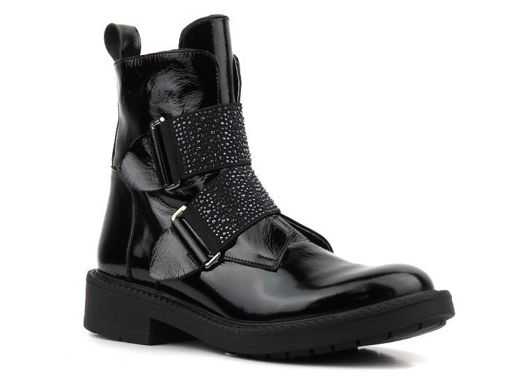 Botki damskie lakierowane - VENEZIA G0441215, czarne
