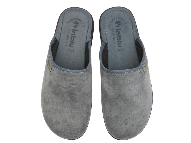 Kapcie męskie z miękką wkładką, Inblu DG-82U szare