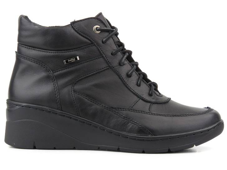 Skórzane botki damskie w sportowym stylu - HELIOS Komfort 568, czarne