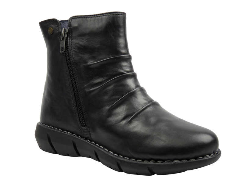 Botki damskie z dwoma suwakami czarne Maciejka P7232-01/00-7