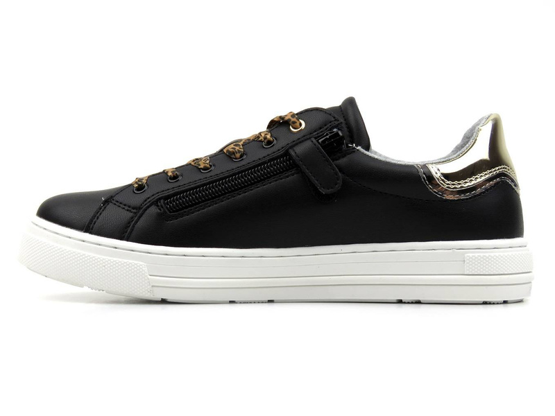 Buty sportowe, sneakersy damskie - TOMMY HILFIGER T3A4-31164-1242X208, czarne z panterką