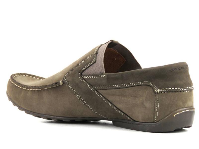 Skórzane mokasyny męskie - NIK 0358, brązowe