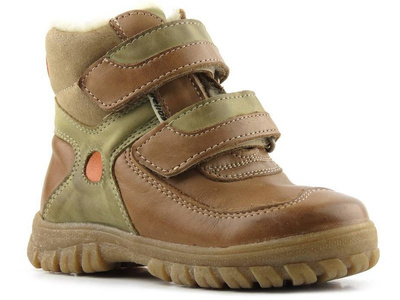 Trzewiki dziecięce chłopięce z grubą wełną - HELIOS 229
