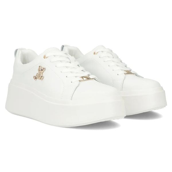 Sportowe buty damskie na platformie - Filippo DP6246/24, białe