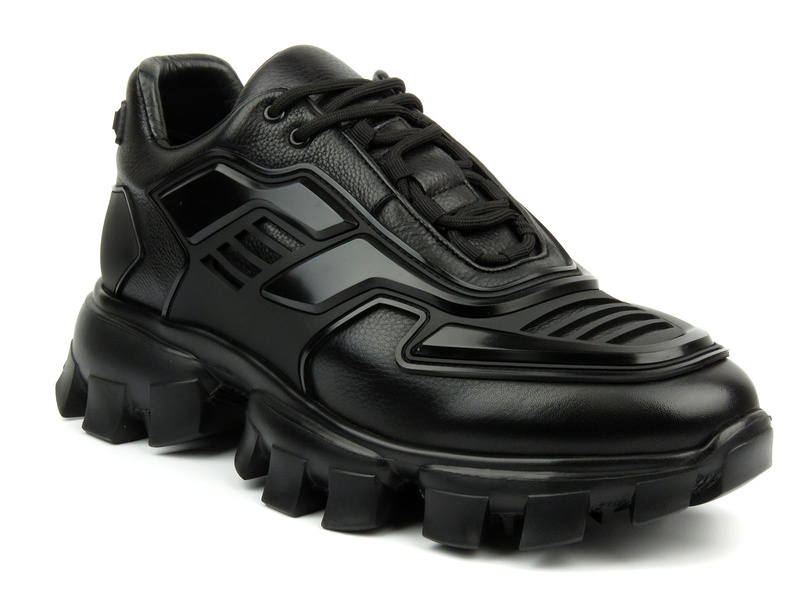 Sneakersy męskie na grubej podeszwie - JOHN DOUBARE QA758T-45L-A1256, czarne 