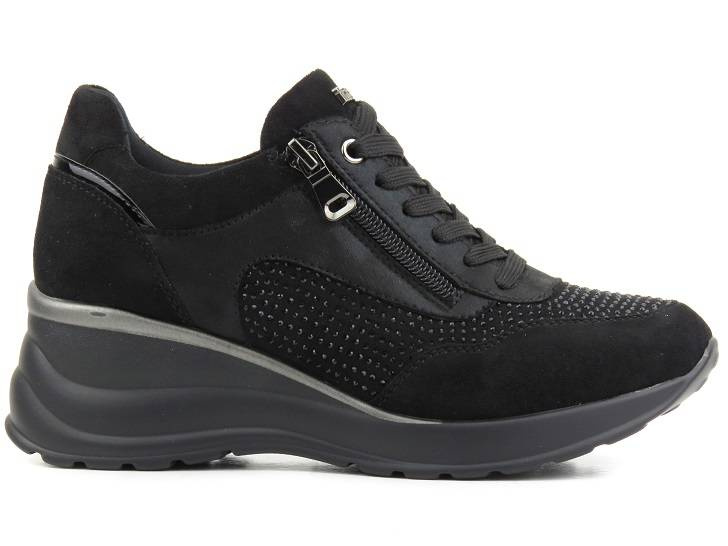 Sneakersy damskie na koturnie - INBLU IN001299, czarne
