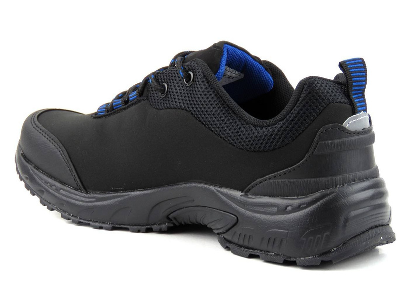 Trekkingi męskie z softshell - AMERICAN CLUB WT47/21(22), czarno-niebieskie