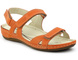 Skórzane sandały damskie sportowe - HELIOS Komfort 205, pomarańczowe 