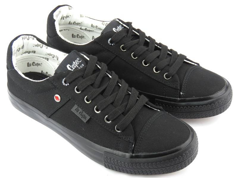 Trampki męskie przed kostkę - LEE COOPER LCW-22-31-0897M, czarne