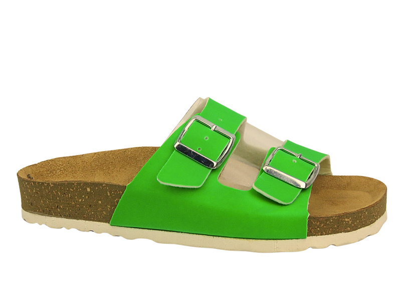 Klapki Damskie Z Klamrami - INBLU FLUBIRIC, Zielone