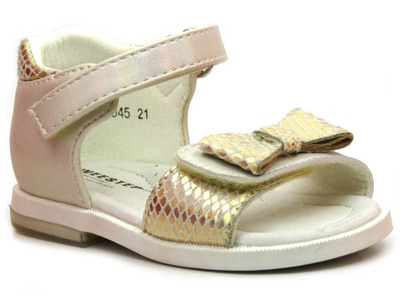 Sandały dziecięce z kokardką - Weestep R526050045, jasnozłote