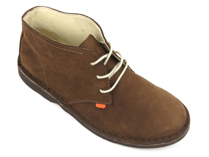 Skórzane, nieocieplane trzewiki męskie na cały rok - Helios Komfort 885, brązowe