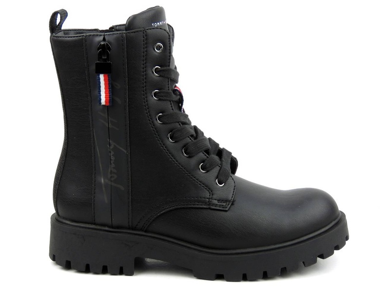 Trapery, trzewiki damskie TOMMY HILFIGER T3A5-31195, czarne